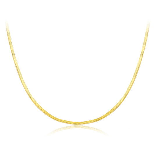 KFG Jewellry S925 Sterling Silver Snake Chains 18K Gold Plated Square Snake Necklaces Unisex Necklace