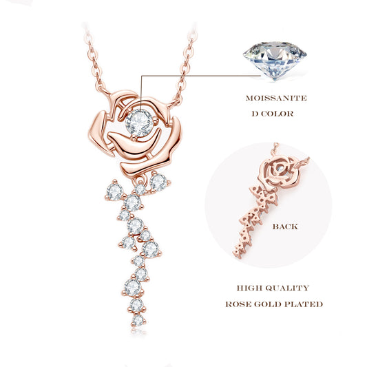 KFG Jewelry Rose Moissanite Pendant Necklace